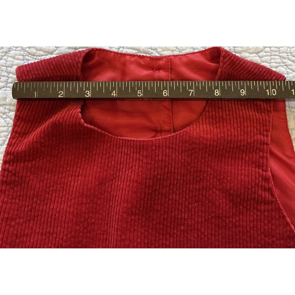 Laura Ashley Red Corduroy Jumper Dress Girls 9-10 Yrs Cotton USA Made Vintage